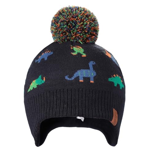 Winter Hat and Mitten Scarf Set Upgrade Fleece Lined Knit Kids Hat with Earflap Beanie Warm Fleece Cap for Baby Kids Toddler4