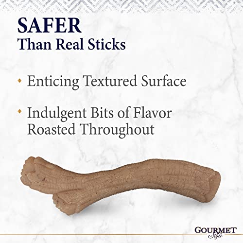 Image of Nylabone Strong Chew Gourmet Style Stick Dog Chew Toy, Peanut Butter Flavor | X-large breeds, durable chew toys, long lasting, encourages healthy chewing, helps clean teeth, for dogs 50+ lbs