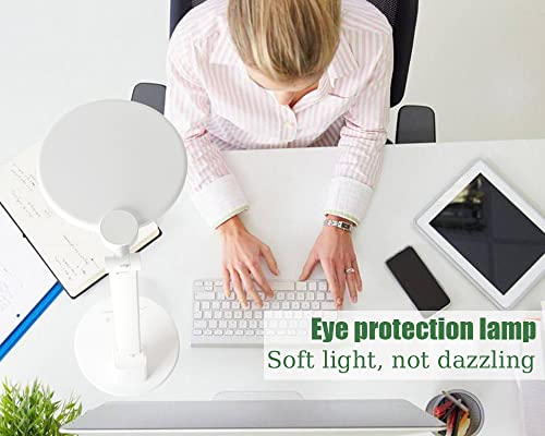 Led Desk Lamp Adjustable Light, Modern Study Desk Lamp Daylight Lamp, Bright Full Spectrum 2-In-1Energy Efficient Natural Leds For Home Office Reading Lamps With Usb Charging Port, Soft Light (White) #TOP1