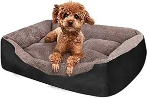 KOZI PET Dog Beds for Dog & Cats, Rectangle Pet Bed Thickened Enough with Soft Coral Fleece and ,Durable Dog Sofa Pet Bed