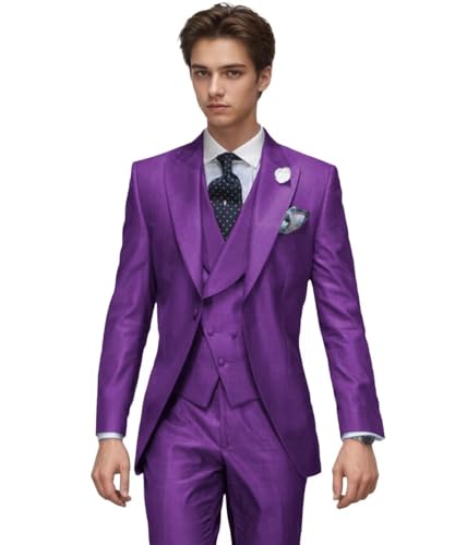 Mens Tailcoat Suit Formal Slim Fit 3 Piece Suit Swallow-Tailed Coat Double Breasted for Men Wedding Banquet Party