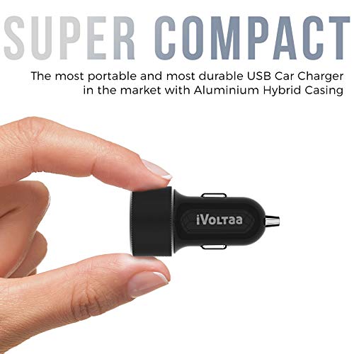 Image of iVoltaa Intelli Charge Dual USB 3.4A Smart Car Charger for All Smartphones with Type-C Charging Cable