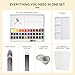 MEI LIANG 36 Color Solid Watercolor Paint Set with Watercolor Tool Kit (20 watercolor paper, 11 brushes, 1 collapsible water cup and 1 palette) for Beginners, Students & Outdoor Painting