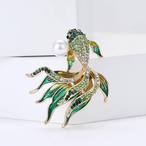 Image of Rhinestone Goldfish Brooches and Pins for Women Fashion Accessories Clothing Pins