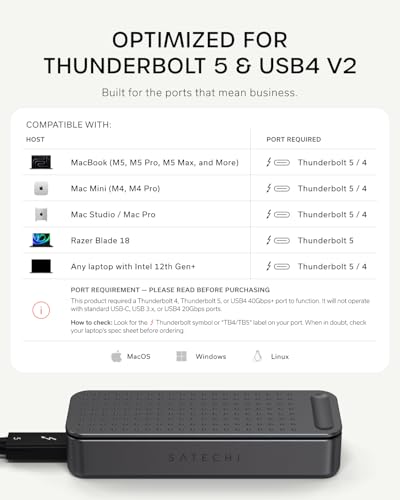 Image of Satechi DotDisk 80Gbps M.2 NVMe SSD Enclosure, High-Speed Aluminum Enclosure with Ultra-Fast Data Transfer, Active Cooling Design for Modern Workspaces, Space Black