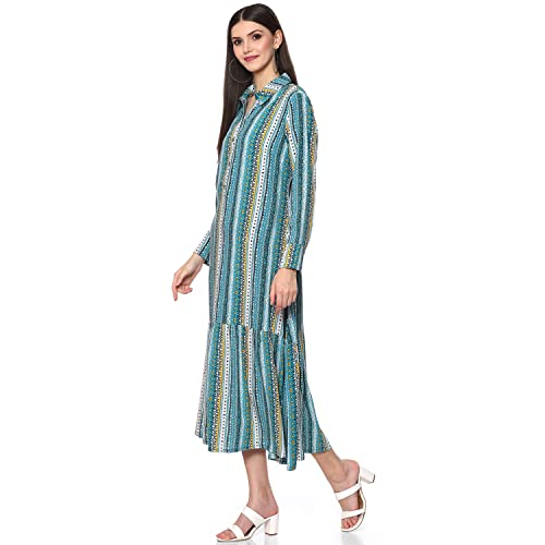 Image of BIBA Solid Rayon Flared Fit Womens Kurta