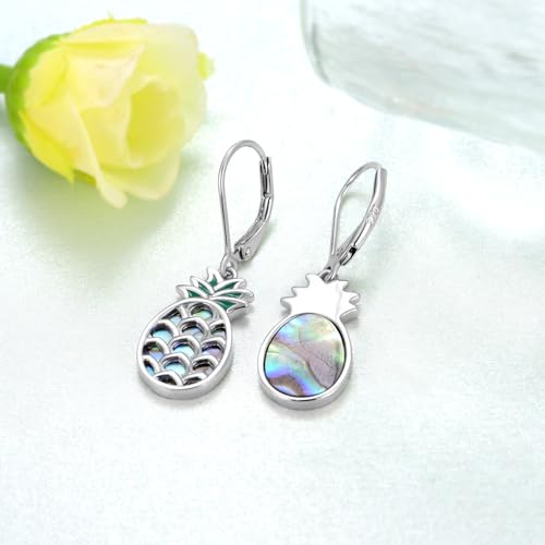 Womens Pineapple Earrings 925 Sterling Silver Leverback Upside Down Pineapple Earrings Beach Jewelry Gifts for Women3