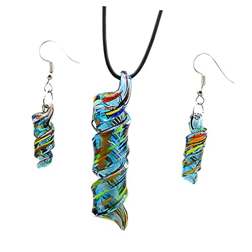 Collar mujer cristal azul pendientes de mujer y joyería de moda
