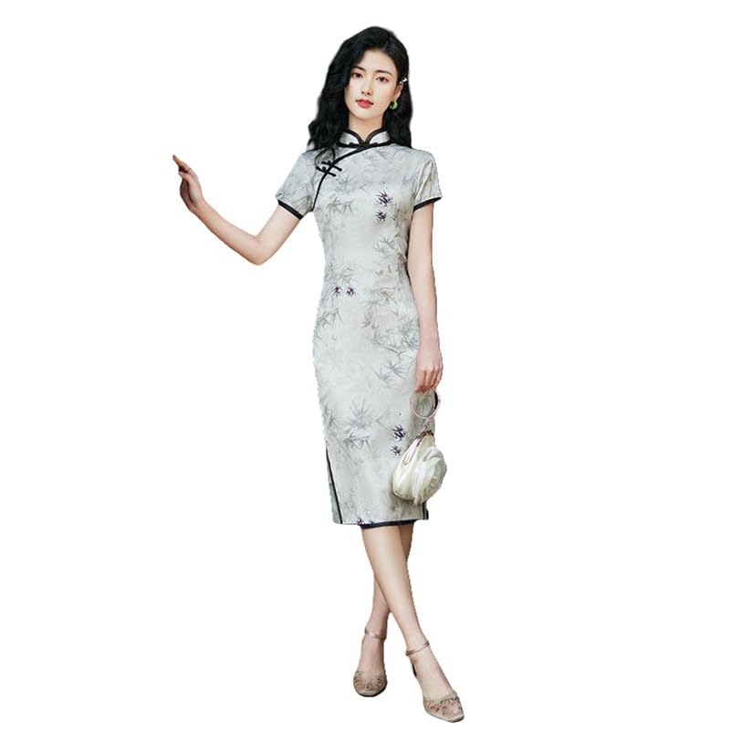 Cheongsam robe longue rétro chic pour rayonner lors de vos soirées d'été