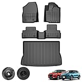 Kotesoto トヨタ ライズ フロアマット&セカンドマット&トランクマット ダイハツ ロッキー カーマット フルセット RAIZE ラゲッジマット TPE素材 ROCKY 防水 滑り止め ライズ カーゴマット 耐汚れ 車種専用設計 取付簡単（4点セット)
