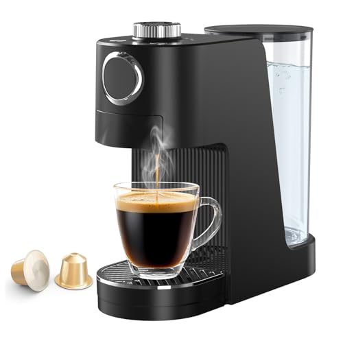 FANMURAN Cafetera Capsulas Maquina Cafe 3 in 1 Cafetera Eléctrica Automática para Cápsulas y Café Molido 20 Bares