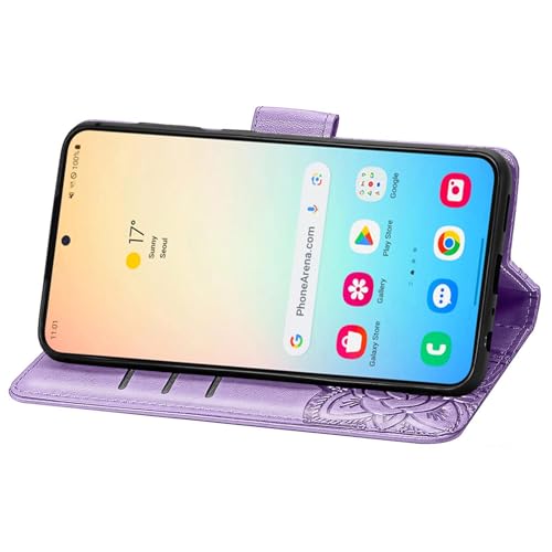 Étui Samsung S24 Plus lavande en cuir avec support et porte-cartes
