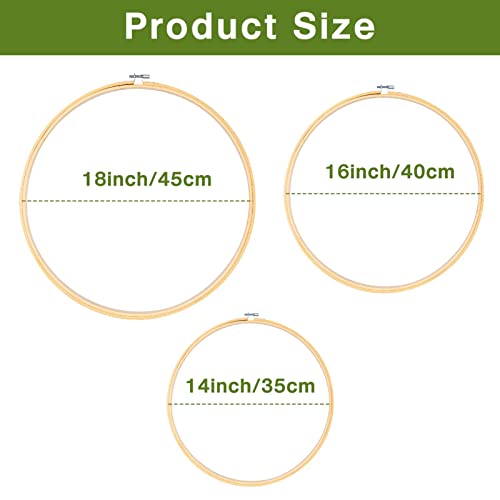 Caydo E-026H 3 Pieces 14/16/18Inch Large Round Embroidery Hoops Kit thumb #1