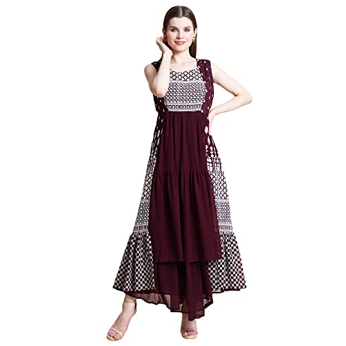 Robe longue Georgette Pinafore ROYALICA pour femme en tissu fluide