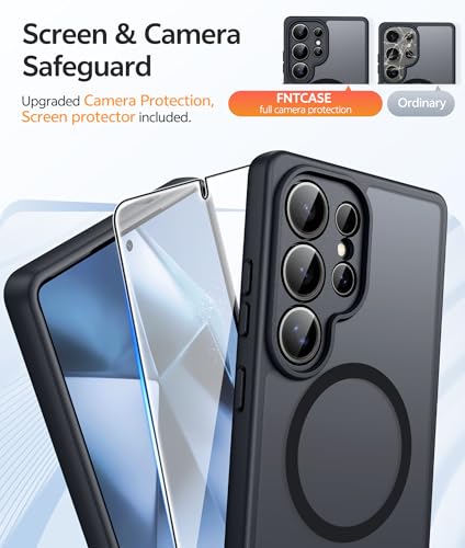 Image of FNTCASE for Samsung Galaxy S24 Ultra Case: [Fit for Magsafe] [Full Camera Protection] Translucent Matte Cases with [Screen Protector] Military Grade Shockproof Protective Phone Cover