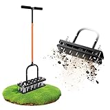 YIYOUPENG Pro Lawn Aerator Tool – Grass & Yard Aerator, 21 Iron Spikes, Ergonomic & Efficient Automatic Reset, Improves Lawn Health