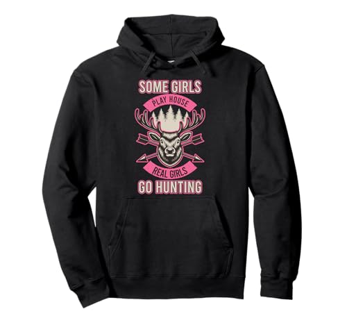 Hunting girl woman power hunter hunt forest jungle nature Pullover Hoodie