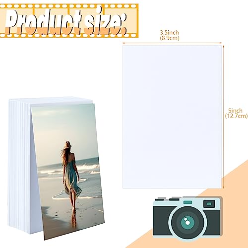 VOKOY 300 Sheets 3.5\" x 5\" Photo Paper for Printer, 200gsm Picture Paper White Photographic Paper Brochure Paper Scrapbooking School Office Supplies - Thumbnail 2