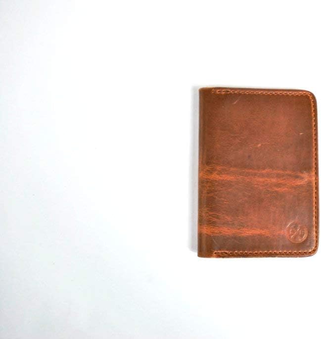 All Leather Passport Wallet Travel Holder - Field Note Pad Carry - Bifold Brown Leather Travel Accessory Wallet for Men and Women - Natural, Black, and Seahawk (Black)