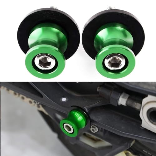 Universal CNC Aluminium Ständeraufnahme - 2Pcs M10*1,25 Bobbins Montageständer für Z750 Ninja 250 ER6N ZX10R ZX6R Versys1000 FZR 1000 400 600R-Grün