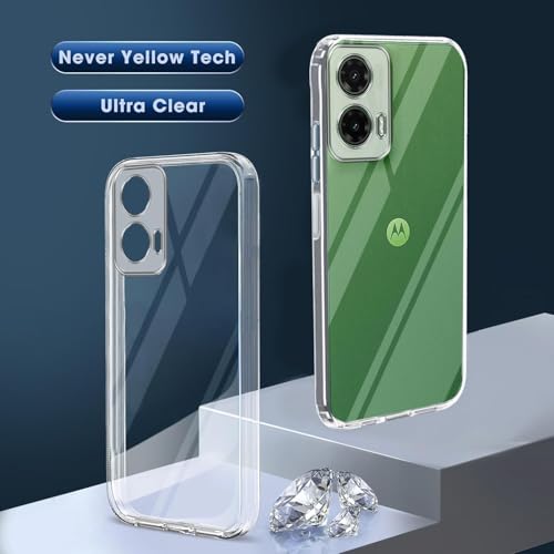 Image of Jkobi Silicone Back Cover Case for Motorola Moto G35 5G (Clear Shockproof Case with Camera Protection | Soft and Flexible | Transparent)