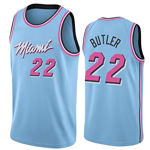 MAZOSPORT Camisetas De Baloncesto para Hombre Miami Heat Team New Fabric Camiseta Unisex Uniforme (L,Jersery 22)