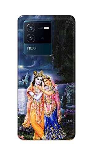Image of Printed Hard Back Cover Case for Vivo iQOO Neo 6 5G Back Cover (Radha Krishna) -1803