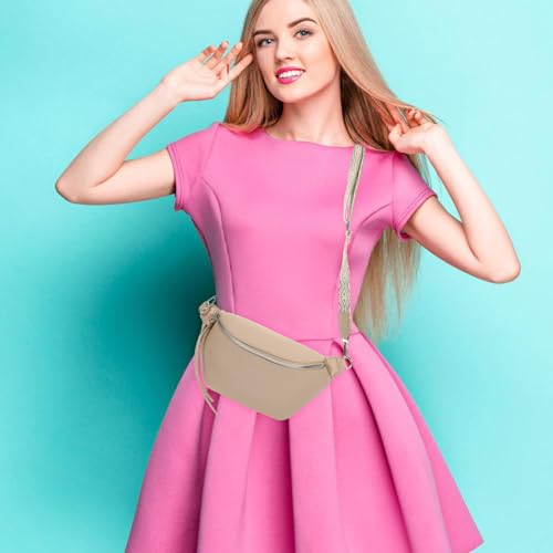 Bolso de pecho para mujer de PU blanco con compartimentos 3