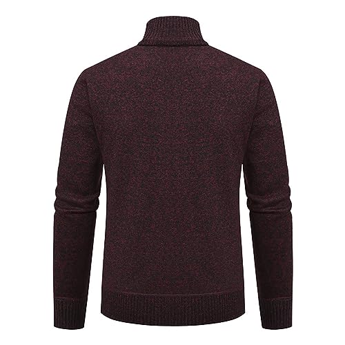 Cardigan Sweaters for Men Ribbed Knitted Stand Collar Warm Winter Sweater Zip Up Long Sleeve Casual Sweaters4