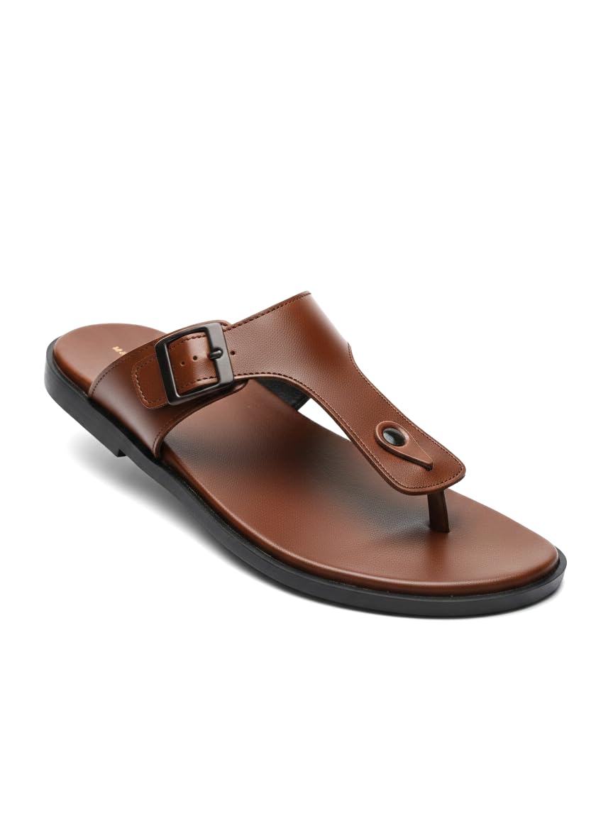 micheal feraas Men’s Premium Brown Leather Thong Sandal | Cushioned Comfort Sole-picture-35
