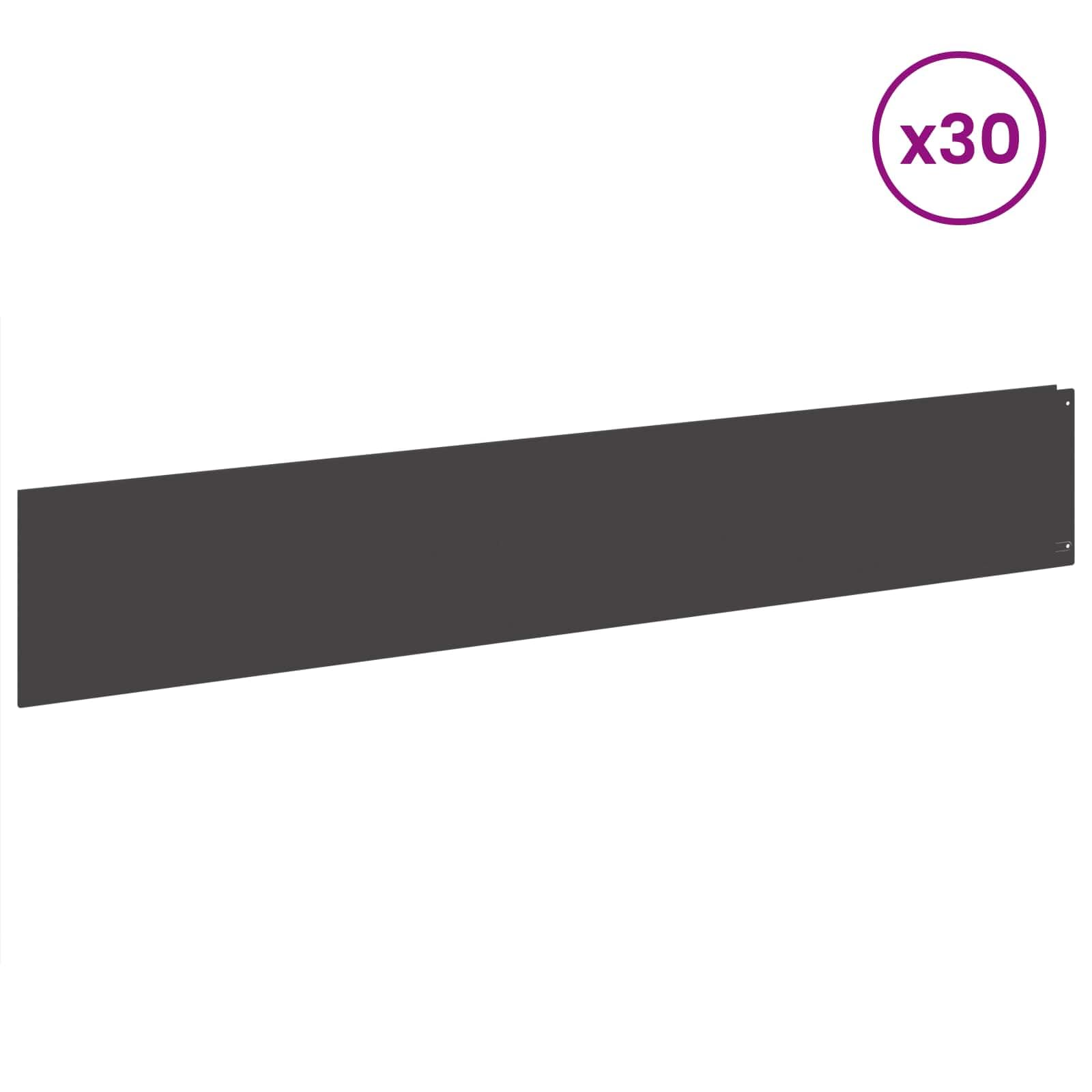 Gazonrand 30 szt. 100 x 18 cm stal czarna