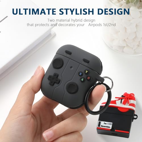 Image of [2Pack] Gedicht for Airpods 2nd Generation Case, Funny 3D Cartoon Game Console Shoe Box Design Silicone Soft Cases for AirPods 1st Generation, with Keychain Kids Women Men for AirPods 1&2 Case