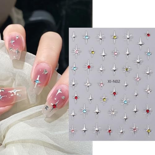 Generic CRXR-120 Star Nail Art Stickers Nail Decals 3D Self-Adhesive Gold And Silver Star thumb #1