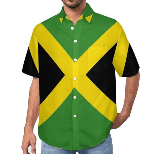 Chemise Jamaïque homme imprimé drapeau patriotique pour l'été