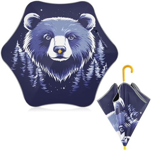 Parapluie enfant bleu foncé Chic Starry Bear taille unique - 2