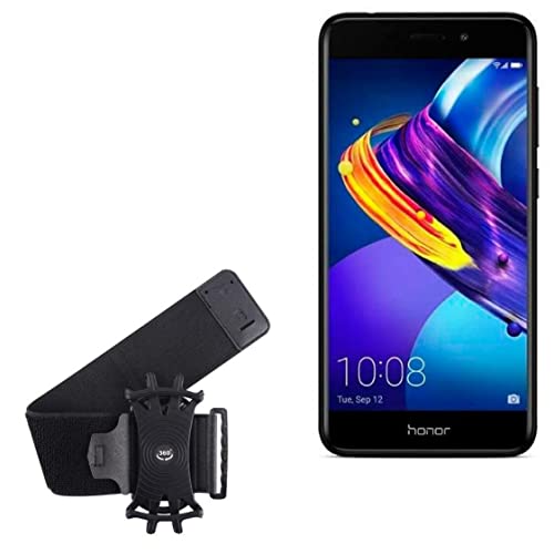 BoxWave Holster Compatible with Honor 6C Pro - ActiveStretch Sport Armband, Adjustable Armband for Workout and Running - Jet Black