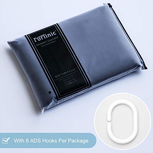 Furlinic Stall 33 inch Width Shower Curtain Mould Proof Resistantand Waterproof Washable Fabric Black Bath Curtains with Weight Tape 6 Hooks,33x72 Inch. - Image 7