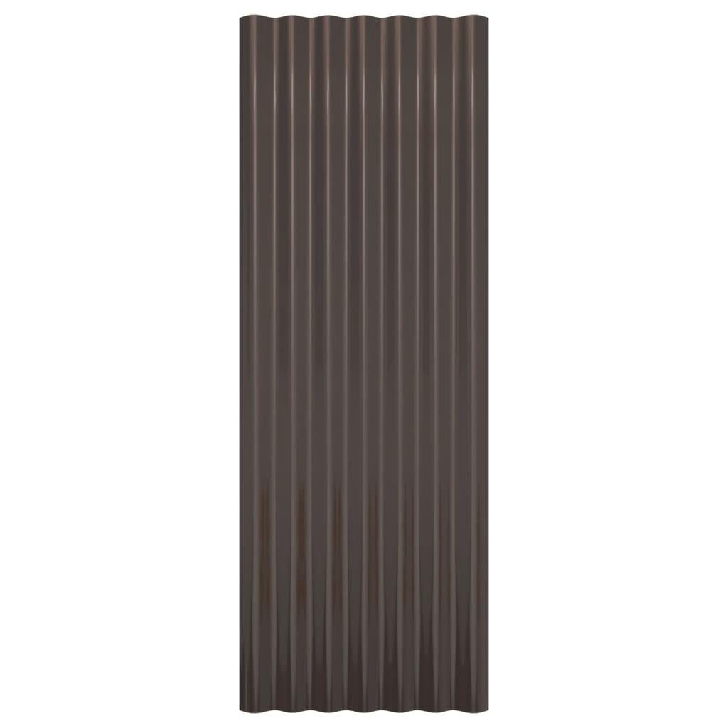 Genérico Paneles de tejado 12 Unidades Acero galvanizado marrón 100x36 cm,Bricolaje,Materiales de construcción,Techo,Tejas y baldosas para techo-319144