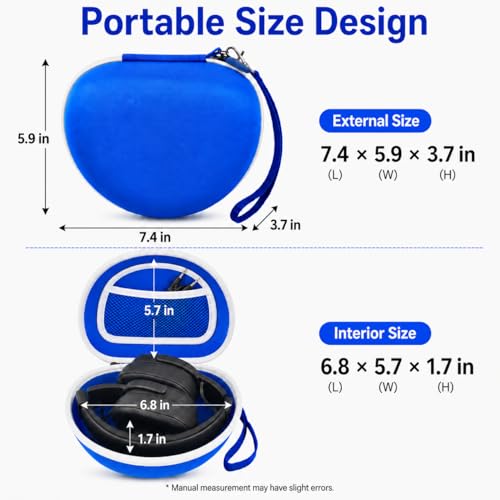 Image of Headphone Case for Skullcandy Crusher /Hesh /Evo, for JLab JBuds Lux ANC | for TOZO HT3 /HT2 Wireless Over-Ear Bluetooth Earphones, Travel Carrying, Daily Commute /Gym /Outdoor Use, Hard Box Only