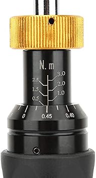 Hyuduo Preset Torque Driver Precise Torque Screwdriver Adjustable Threaded Fasteners Tighten Workpiece Driver 0.5-3Nm Hex Socket RTD-3 Torque Wrench for Assemble and Repair