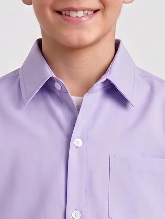 Image of Shirt for Kids | Long Sleeve Club Collar Shirts | Formal and Casual Wear | Stylish Solid Shirt for Boys and Girls | Regular Fit Buttoned and Chest Pocket