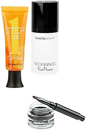 Coastal Scents Primer Set Includes STEP ONE Eye Primer and BEGINNINGS Face Primer FREE GIFT of RAVEN DIVINE LINE Gel Eyeliner