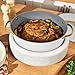 Electric Multi-Cooker 10-in-1, 8 Qt Large Capacity, Bamboo Steamer Insert, 7 Preset Cooking Functions, Nonstick Inner Pot, Adjustable Temperature Control, Family Size, White Icing