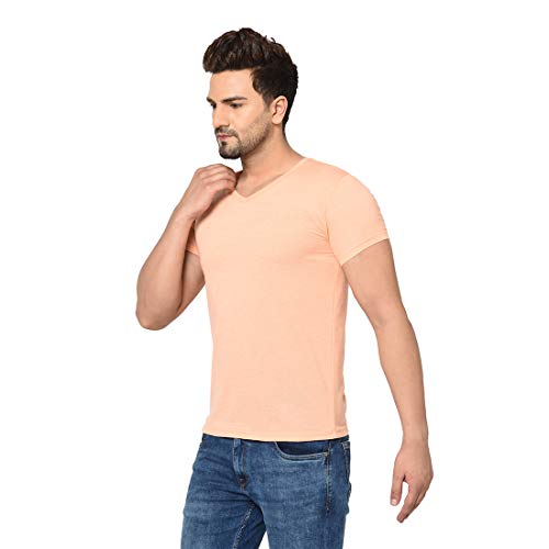 Image of Men's Cotton Blend Half Sleeve V Neck Tshirt