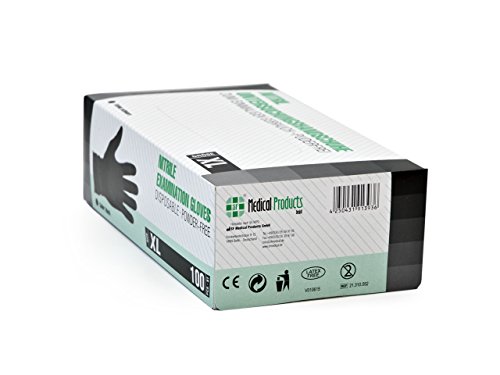 SF Nitrilhandschuhe XL Schwarz â 100 Stück Einweghandschuhe, Einmalhandschuhe, Puderfrei, Latexfrei, Gummihandschuhe Einweg zum Kochen, Putzen, für Medizin, Küche, Garten, Werkstatt, Tattoo, Haushalt – Bild 4