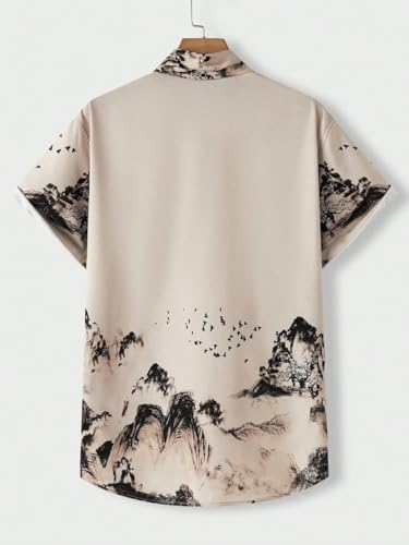Image of Men's Digital Printed Elastane Shirt | Stretchable Casual Half Sleeve Shirt for Men | Premium Soft Fabric Stylish Summer Wear Shirt