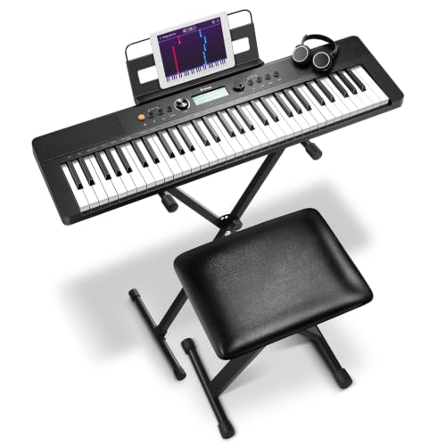Donner Electric Keyboard Piano 61 Keys, Portable Piano Keyboard for Beginners with 300 Tones & Rhythms, 40 Demos, LCD Screen, Dual Power Supply Modes, USB-MIDI, Black（SD-10） - image 1