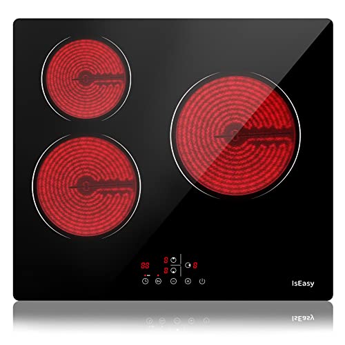 Plaque Vitrocéramique 3 Feux, Table de Cuisson Vitrocéramique 3 Foyers Encastrable Plaque 3 Feux- 5500W, 60cm, Autarkic, Tactile, Minuteur, Verre-céramique