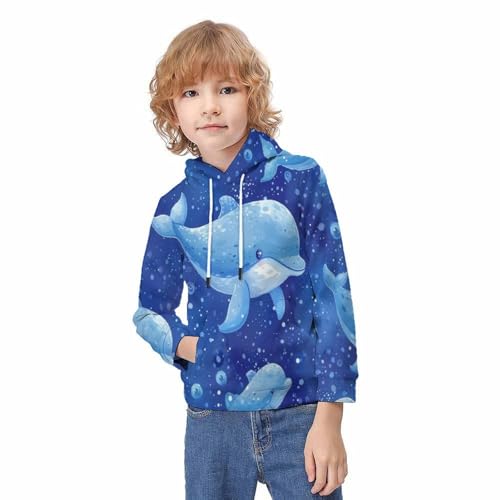 Dessin animé sweat Les dauphins avec impression 3D durable unisexe - 3