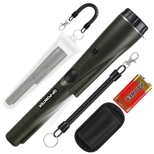 BBjinronjy Wykrywacz metalu Pinpointer wykrywacz metali poszukiwanie skarbów 360 ° poszukiwanie złota sonda skarbów z paskiem, osłona, LED (zielony)